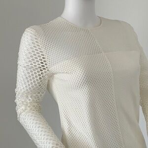 Akris Punto Cream Mesh Blouse